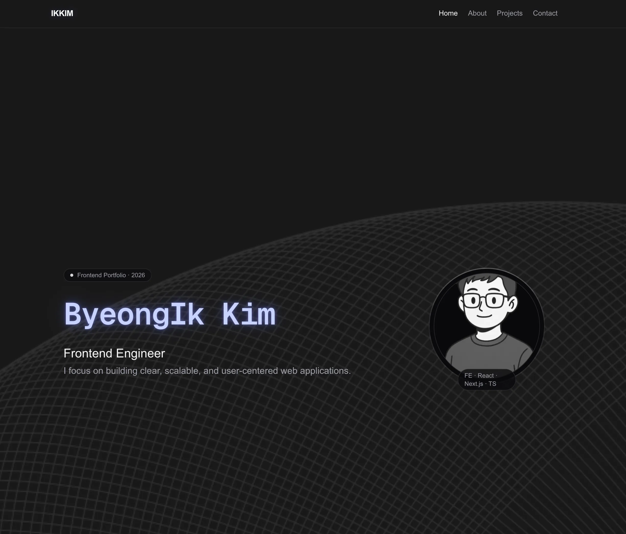 Portfolio 메인화면